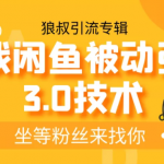 狼叔实战闲鱼被动引流3.0技术，无限上架玩法，免费送被动引流，高阶玩法实战总结