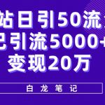 B站日引50+流量，实战已引流5000+变现20万，超级实操课程