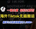 海外Tiktok短视频无脑搬运，一键去重轻松过原创，新手小白听话照做日入几张【揭秘】